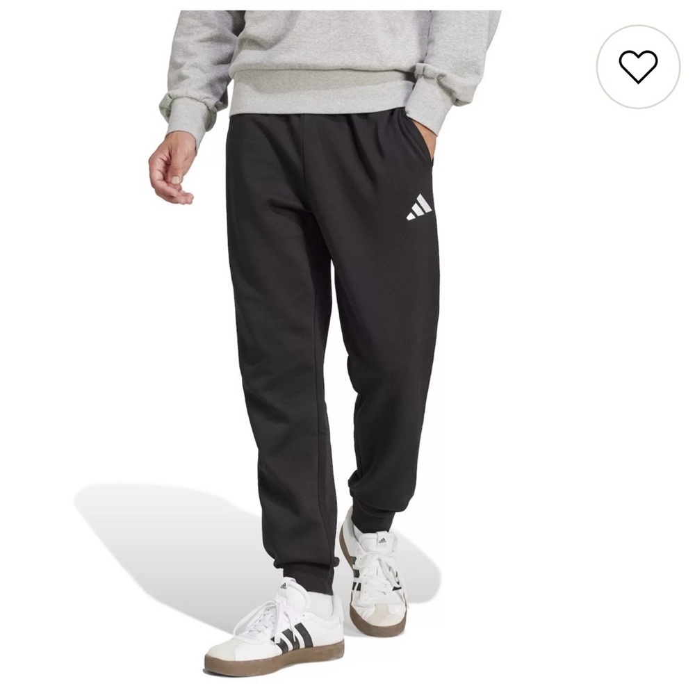 NWT Adidas Men's Black Joggers with White Logo